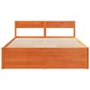 vidaXL Cama sin colch&oacute;n madera maciza de pino marr&oacute;n cera 140x200 cm