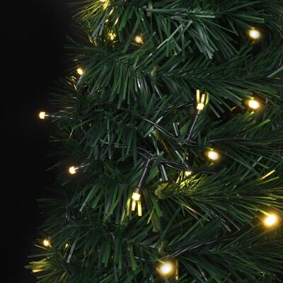 vidaXL Árbol de Navidad artificial emergente tira LED verde 150cm