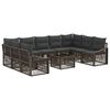 vidaXL Conjunto de sof&aacute;s de jard&iacute;n 10 uds. Gris rat&aacute;n sint&eacute;tico