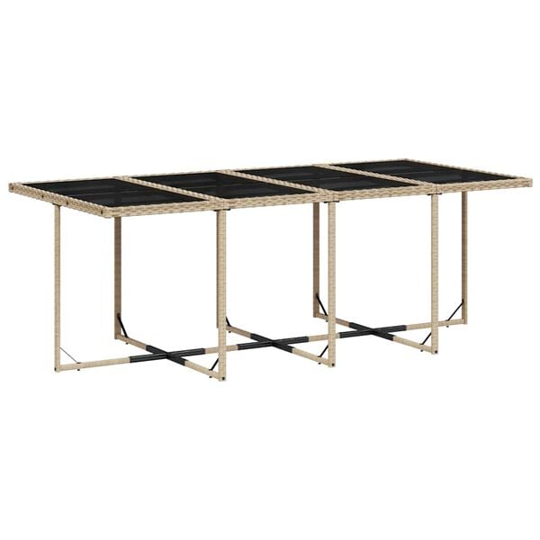 vidaXL Set comedor de jard&iacute;n con cojines 13 pzas rat&aacute;n sint&eacute;tico beige