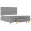 vidaXL Cama tipo Box Spring con colch&oacute;n Gris claro 180 x 200 cm tela