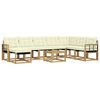 vidaXL Conjunto de sof&aacute;s de exterior 9 uds. Blanco y Crema