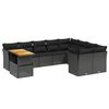 vidaXL Set de sof&aacute;s de jard&iacute;n 10 pzas cojines rat&aacute;n sint&eacute;tico negro
