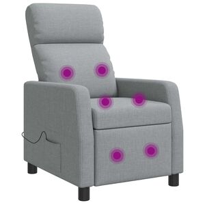 vidaXL Silla de masajes reclinable Gris Claro Tela