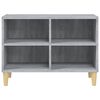 vidaXL Mueble de TV con patas madera maciza gris Sonoma 69,5x30x50 cm