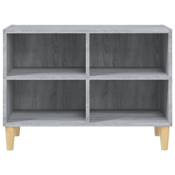 vidaXL Mueble de TV con patas madera maciza gris Sonoma 69,5x30x50 cm