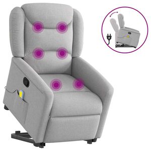 vidaXL Sill&oacute;n de masaje reclinable de pie de tela gris nube