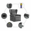 vidaXL Sill&oacute;n reclinable de masaje de tela gris oscuro