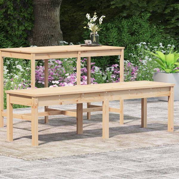 vidaXL Banco de jard&iacute;n de 2 plazas madera maciza pino 159,5x44x45 cm