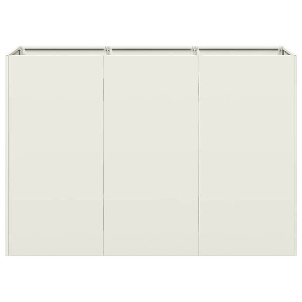 vidaXL Jardinera de acero laminado en fr&iacute;o blanco 120x40x80 cm