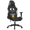 vidaXL Silla gaming de masaje con reposapi&eacute;s tela negro y gris claro