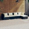 vidaXL Set de muebles de jardín 5 pzas y cojines ratán sintético negro