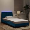 vidaXL Estructura de cama con LED sin colch&oacute;n Hanko terciopelo azul 100x200 cm