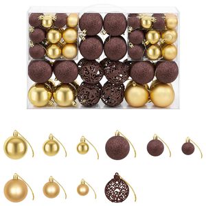 vidaXL Lote de bolas de Navidad 100 uds marr&oacute;n/bronce/dorado 3/4/6 cm