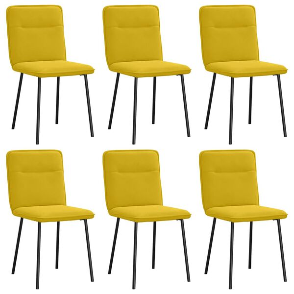 vidaXL Sillas de comedor 6 unidades terciopelo amarillo