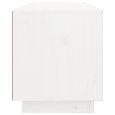 vidaXL Mueble de TV de madera maciza de pino blanco 100x34x40 cm