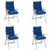 vidaXL Cojines para silla respaldo bajo 4 uds tela Oxford azul real