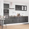 vidaXL Mueble de cocina Kalmar negra 7 piezas madera contrachapada