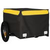 vidaXL Remolque para bicicleta hierro negro y amarillo 30 kg