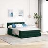 vidaXL Estructura de cama otomana con colch&oacute;n verde oscuro 140x200 cm