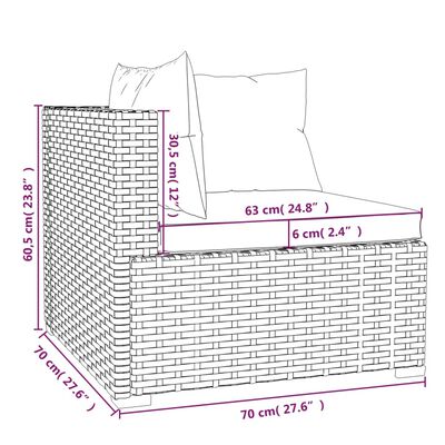 vidaXL Set sofás de jardín 6 piezas y cojines ratán sintético negro