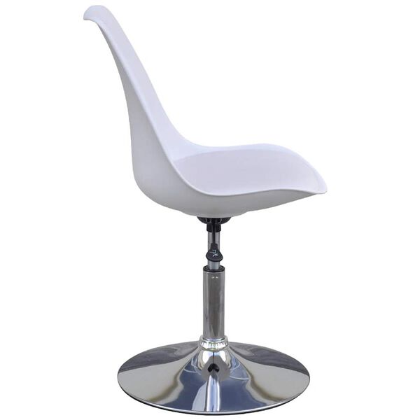 vidaXL Sillas de comedor giratorias 2 unidades cuero sint&eacute;tico blanco