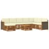 vidaXL Conjunto de sof&aacute;s de exterior 7 uds. Natural y Crema