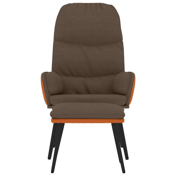 vidaXL Sill&oacute;n de relax con reposapi&eacute;s tela marr&oacute;n