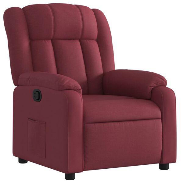 vidaXL Sill&oacute;n reclinable de tela rojo tinto