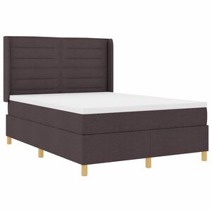 vidaXL Cama tipo Box Spring con colch&oacute;n Marr&oacute;n 140 x 190 cm tela