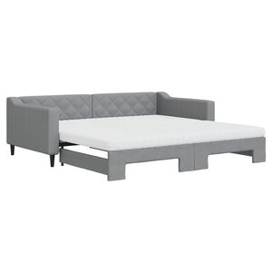 vidaXL Sof&aacute; cama nido con colch&oacute;n tela gris claro 100x200 cm