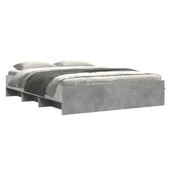 vidaXL Estructura de cama madera de ingenier&iacute;a gris hormig&oacute;n 150x200cm