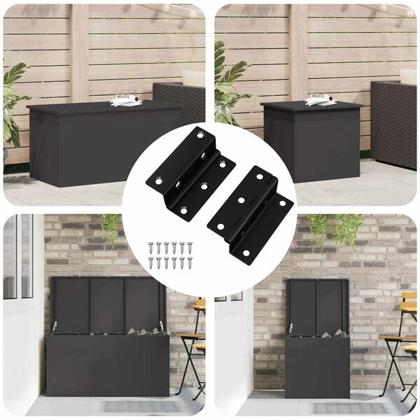 vidaXL Bisagra 2 pcs Negro 38 x 17 x 60 mm Hierro