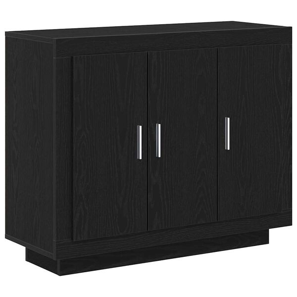 vidaXL Vitrina Roble Negro 92 x 35 x 75 cm Madera contrachapada