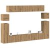 vidaXL Mueble para TV de pared madera contrachapada artesanal 8 piezas