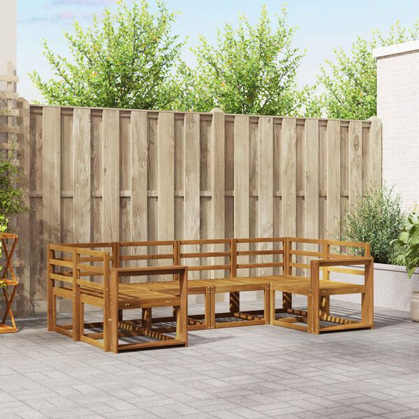 vidaXL Conjunto de sof&aacute;s de exterior 6 pcs Natural