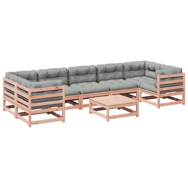 vidaXL Set de sof&aacute;s jard&iacute;n 8 pzas con cojines madera de abeto Douglas