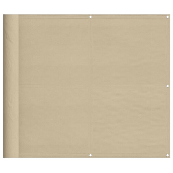 vidaXL Pantalla de balc&oacute;n 100% poli&eacute;ster Oxford beige 90x700 cm
