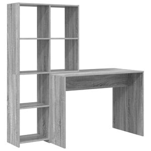 vidaXL Escritorio Gris Sonoma 138,5 x 55 x 143 cm Madera de ingenier&iacute;a