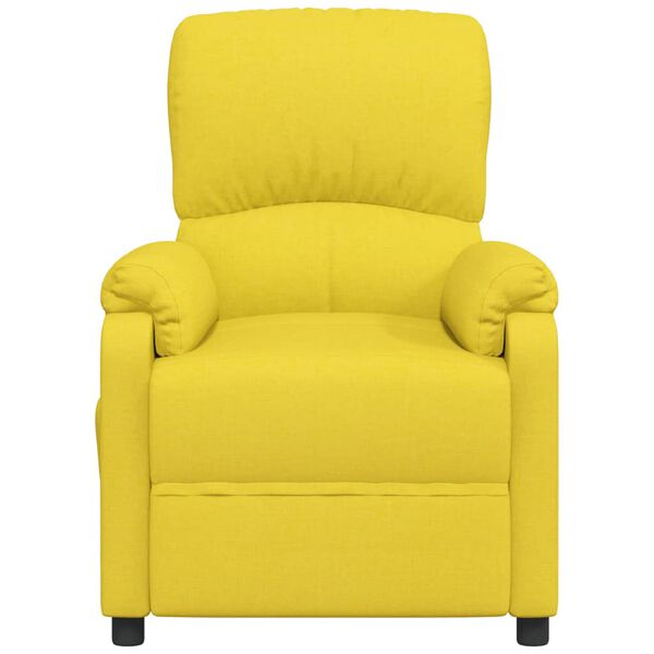 vidaXL Sill&oacute;n de masaje el&eacute;ctrico tela amarillo claro