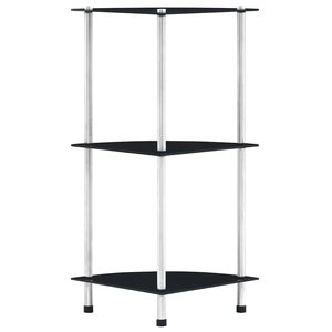 vidaXL Estanter&iacute;a 3 niveles cristal templado negro 30x30x67 cm