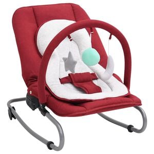 vidaXL Hamaca mecedora para beb&eacute;s de acero rojo