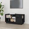 vidaXL Mueble de TV madera maciza de pino negro 80x35x40,5 cm