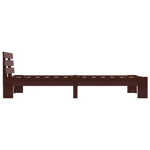 vidaXL Estructura cama sin colch&oacute;n madera pino marr&oacute;n oscuro 90x200 cm