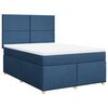 vidaXL Cama box spring con colch&oacute;n tela azul 160x200 cm