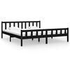 vidaXL Estructura de cama sin colch&oacute;n madera maciza negro 200x200 cm