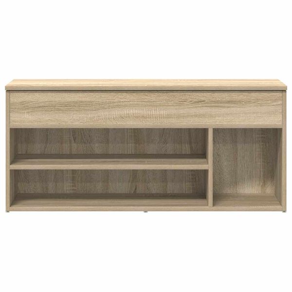 vidaXL Banco zapatero madera de ingenier&iacute;a roble sonoma 102x30,5x45 cm