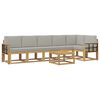 vidaXL Conjunto de sof&aacute;s de exterior 7 uds. Blanco y Gris Claro
