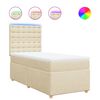 vidaXL Cama box spring con colch&oacute;n tela color crema 100x200 cm