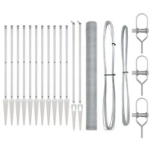 vidaXL Poste de Valla Plateado